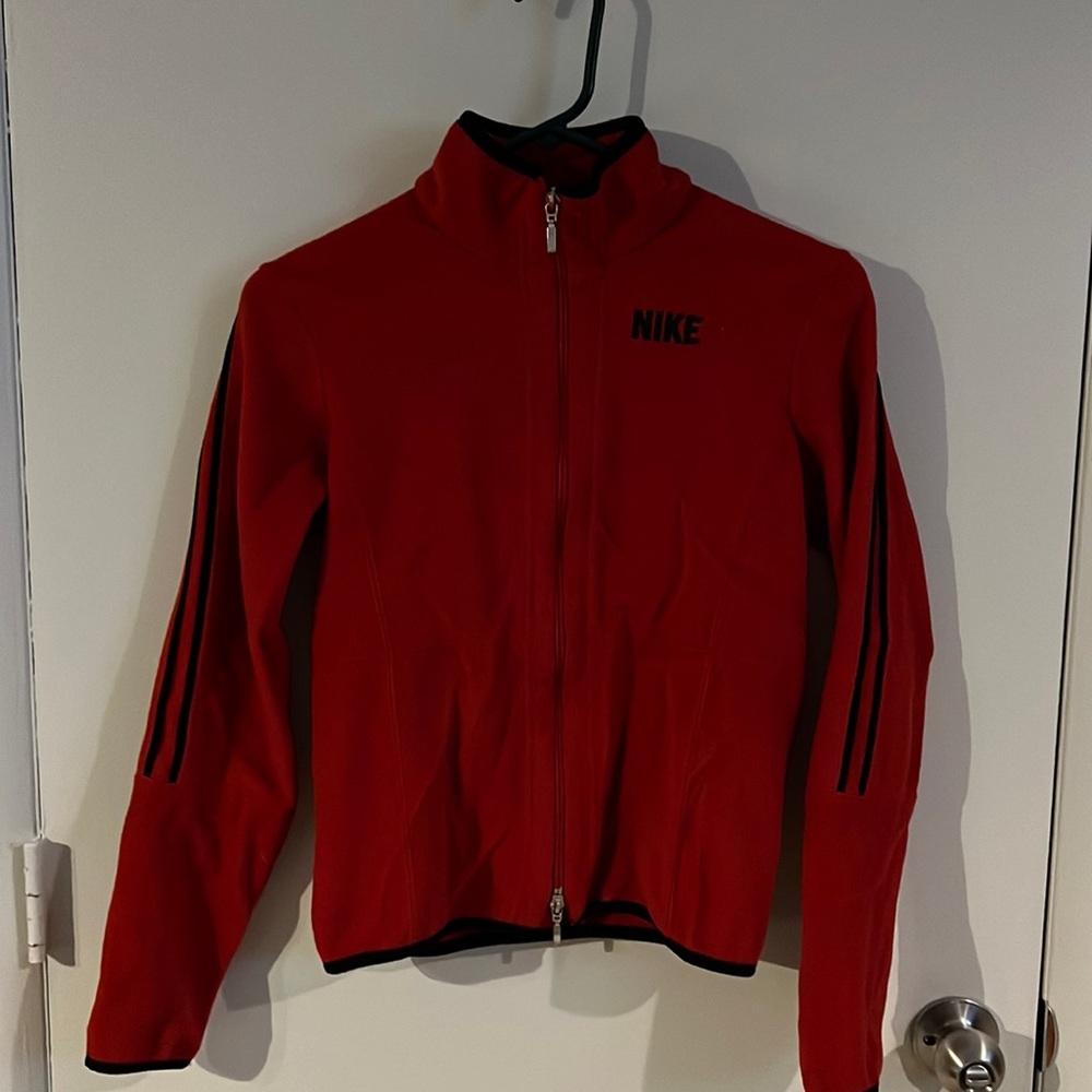 Fleece Nike pullover full zip Red and black NO TAG